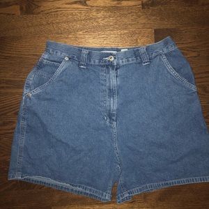 High waisted carpenter shorts